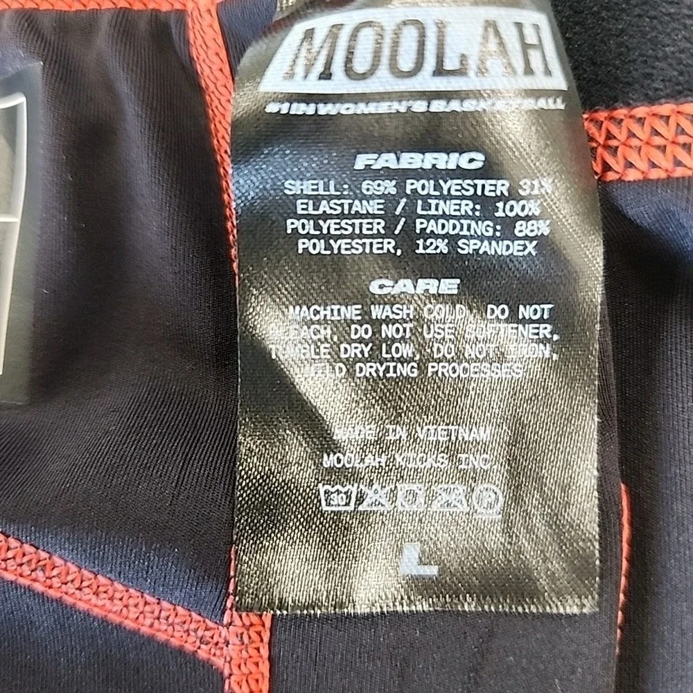 Moolah Kicks  Black Padded Compression Shorts Women's Large Active Elastic Sport